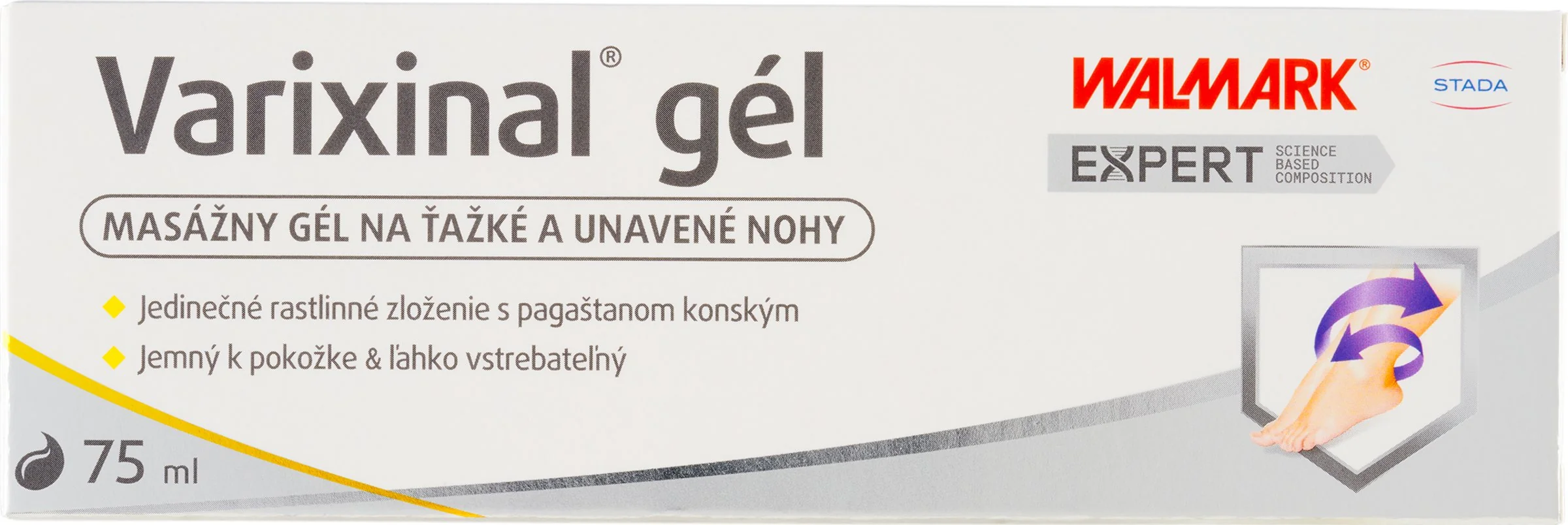WALMARK Varixinal gél 1×75 ml, masážny gél na ťažké a unavené nohy
