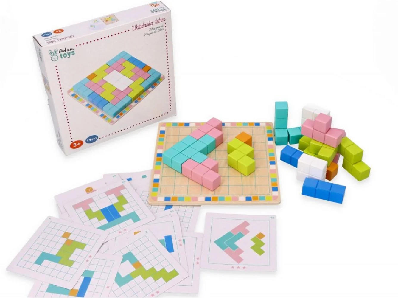Drevená skladacia hra TETRIS - 19ks