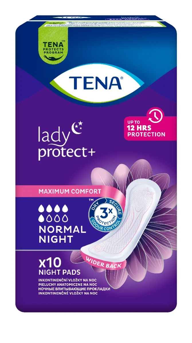 TENA Lady Normal Night 1×10 ks, inkontinenčné vložky na noc