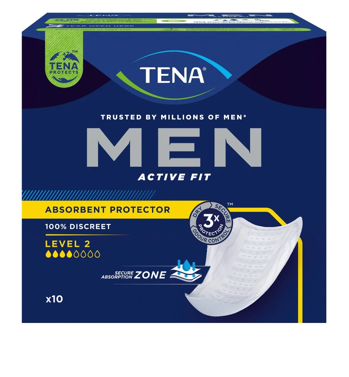 TENA Men Level 2 1x10 ks, inkontinenčné vložky pre mužov