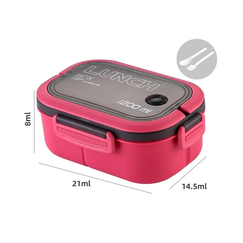 Livefy obedový box s príborom Lunch 1.2l, ružový 