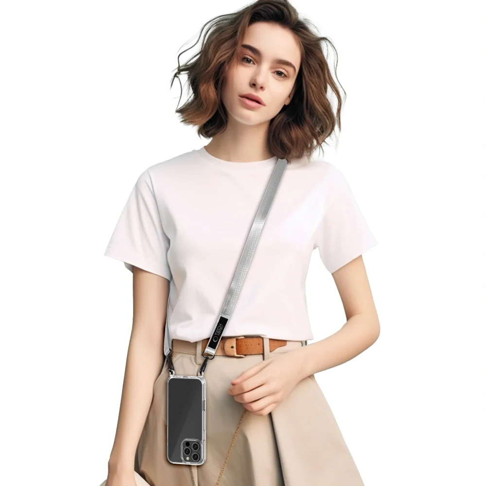 Tech-Protect Rope Crossbody šnúrka na mobil, sivá