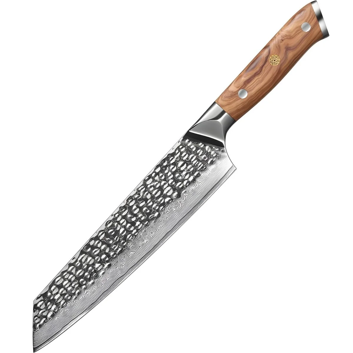 Damaškový kuchynský nôž Zayoku-Kiritsuke Hnedá, 21 cm čepeľ