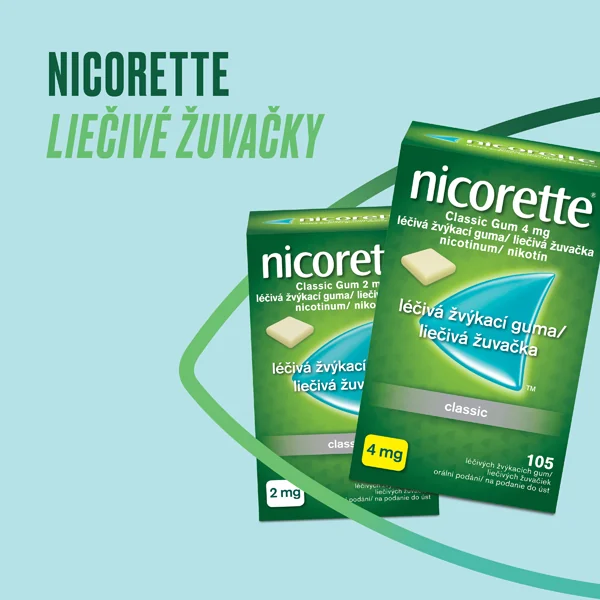 Nicorette® Classic Gum 4 mg 1×105 ks, žuvačky