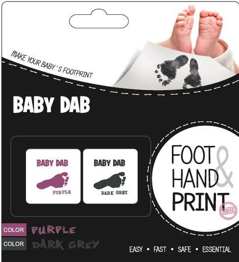 BABY DAB Farba na detské odtlačky 2ks fialová, šedá 1×1 ks, farba na detské odtlačky