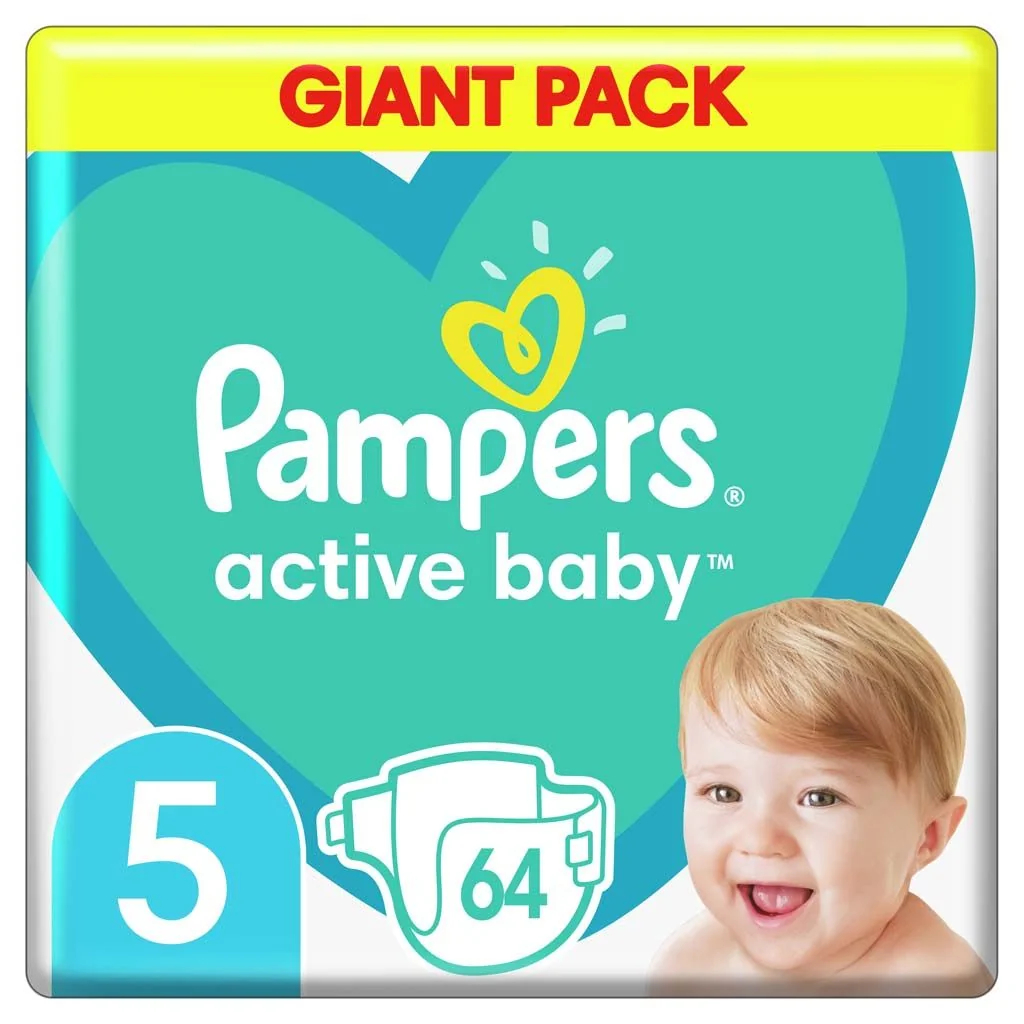 Pampers Active Baby GP S5 64ks (11-16kg) 1×64 ks, detské plienky