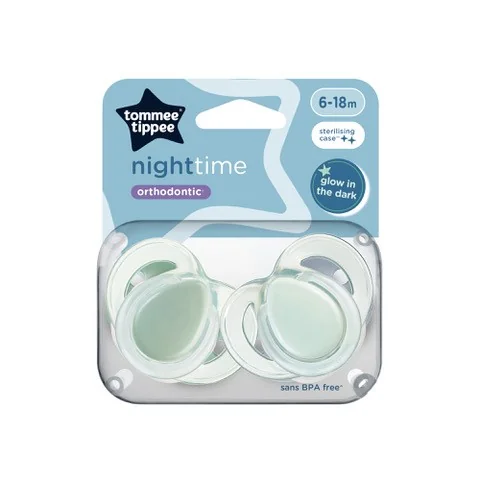 Tommee Tippee CTN Dudlík Night-time 6-18m, 2 ks - viac farebných variant 1×2 ks, silikónový cumlík