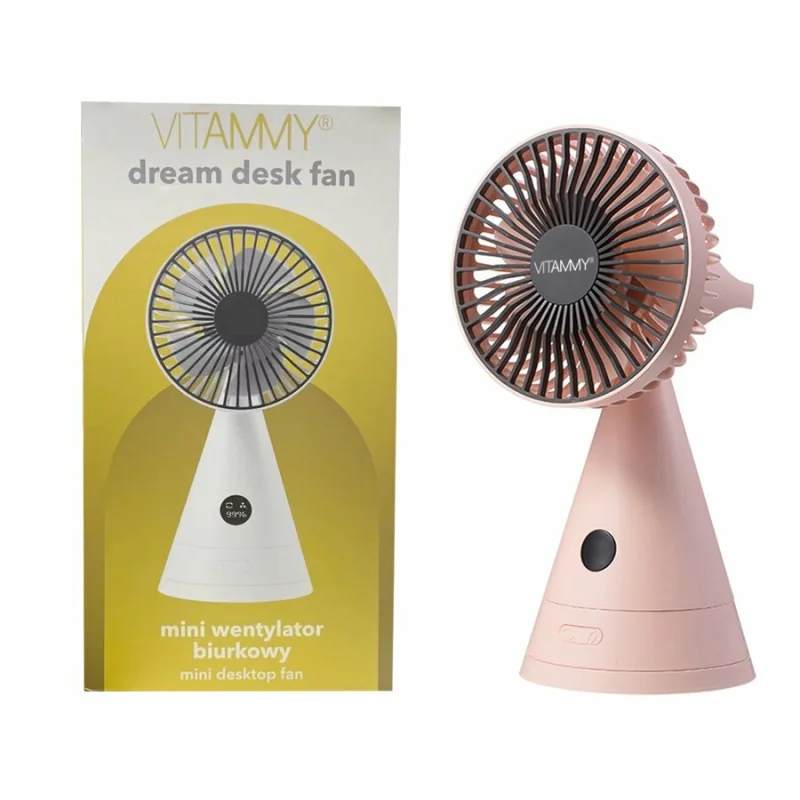 VITAMMY Dream mini stolný ventilátor USB-C, 4000 mAh, ružový