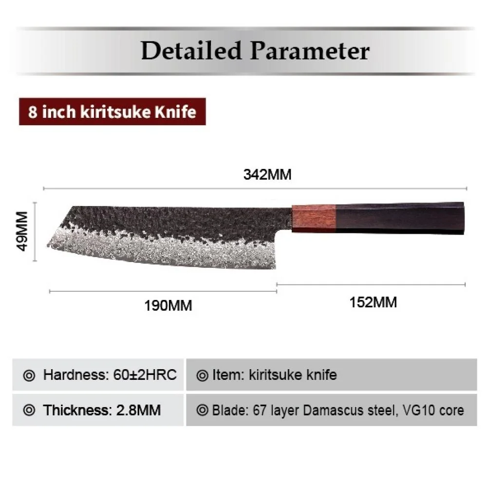Damaškový kuchynský nôž Kiritsuke