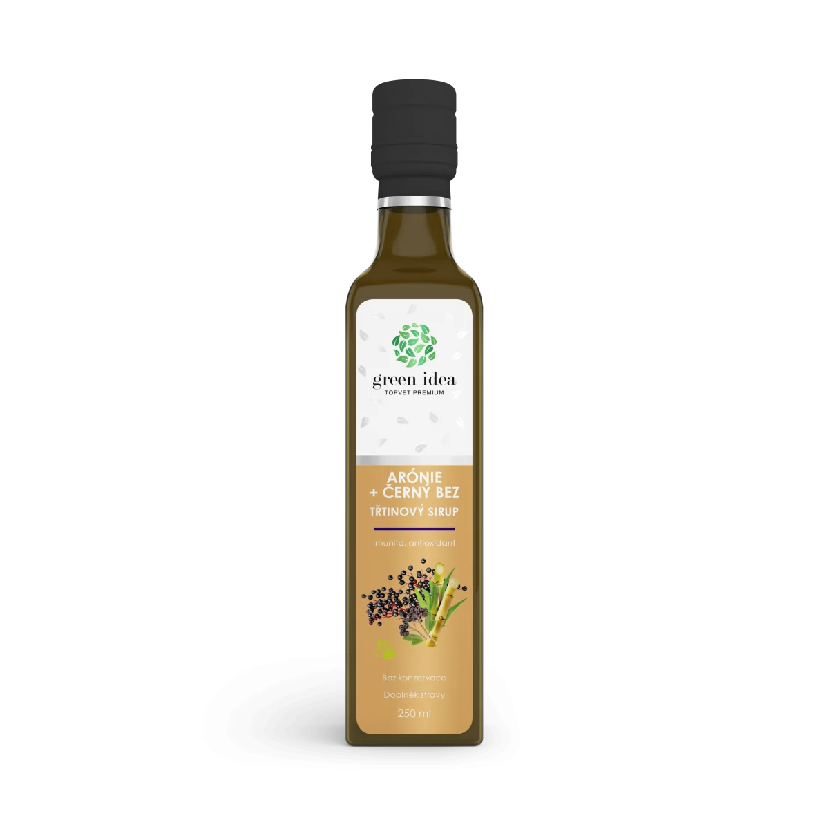 Arónia+čierna baza sirup trstinový 250 ml - Green idea