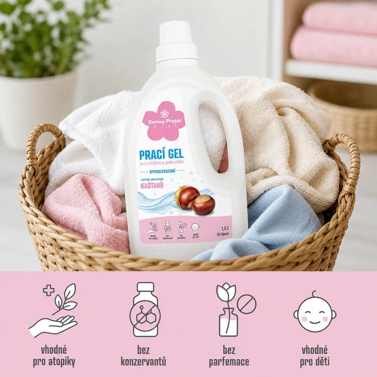 Pure Prací gél pre citlivú pokožku 1,5 l
