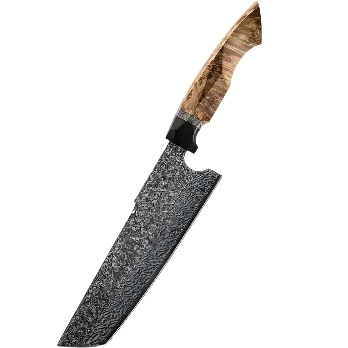 Damaškový kuchynský nôž Yunari-Nakiri Hnedá, 31,5 cm