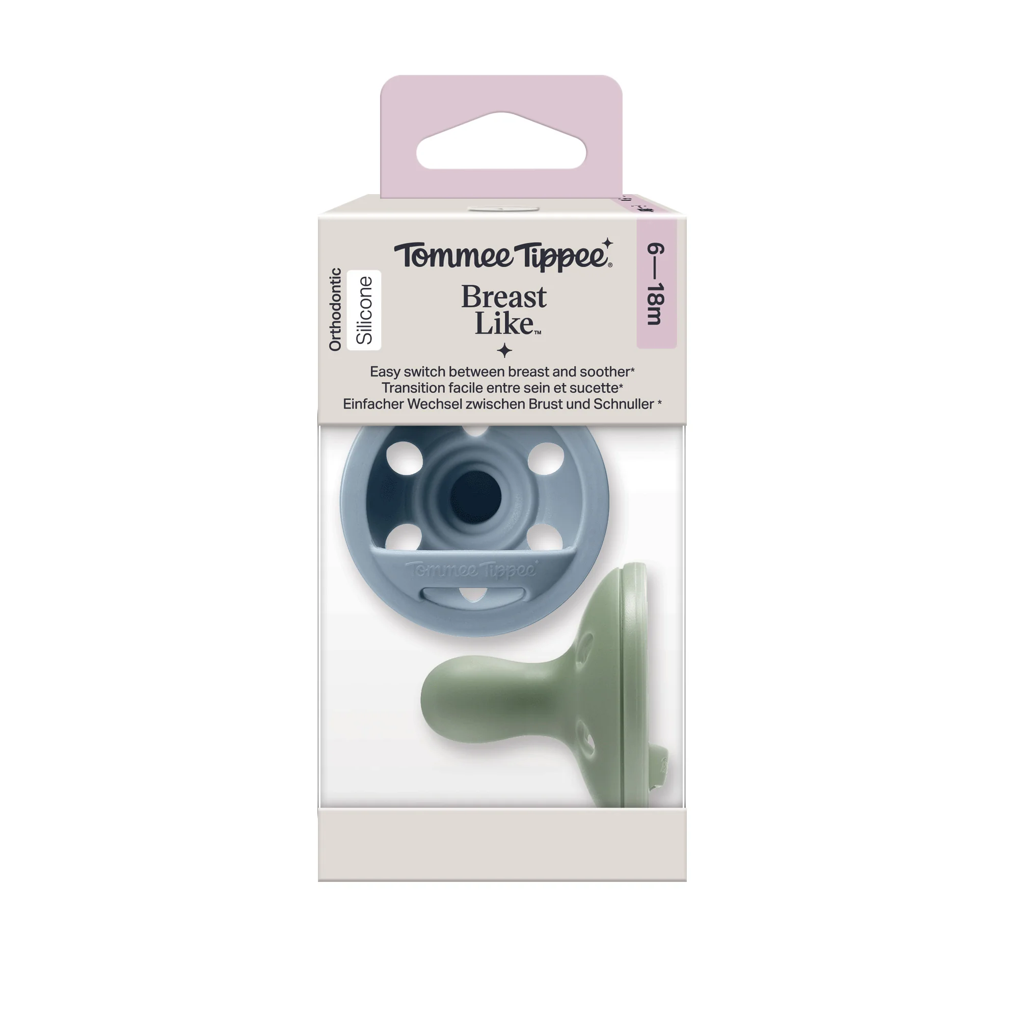 Tommee Tippee Breast-like silikónový cumlík 6-18m, Boy 2 ks