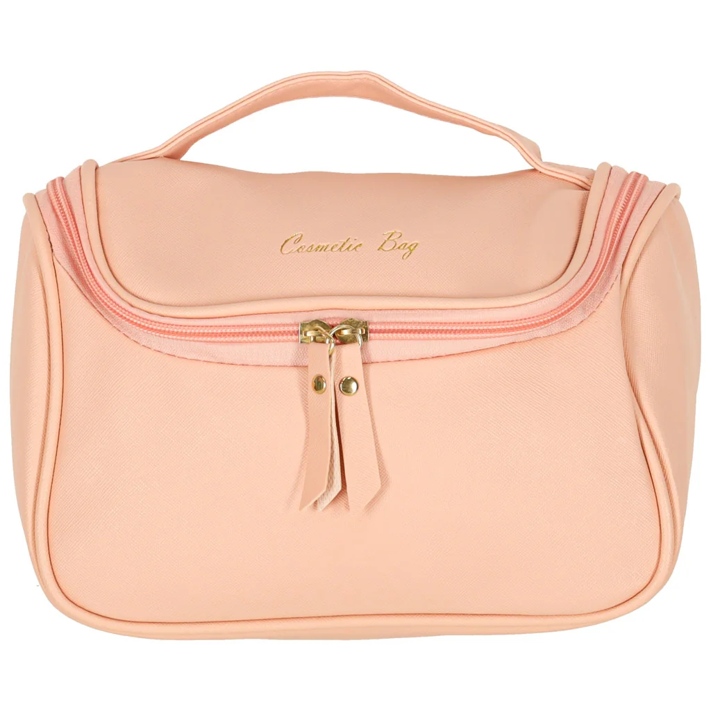 Cestovný kozmetický kufrík Ikonka 23×13×17 cm – ružový organizér