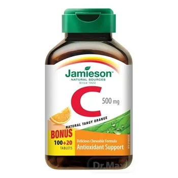 JAMIESON VITAMÍN C 500 mg pomaranč 1×120 tbl, VITAMÍN C, pomaranč