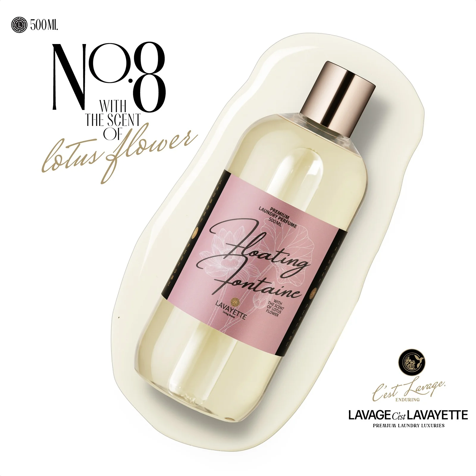 Parfum do prania Floating Fontaine 08 s vôňou lotosového kvetu - 500ml