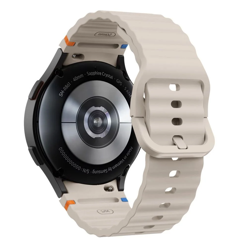 Tech-Protect Silicone Sport remienok na Samsung Galaxy Watch 4 / 5 / 5 Pro / 6 / 7 / FE, starlight Pro / 6 / 7 / FE, starlight