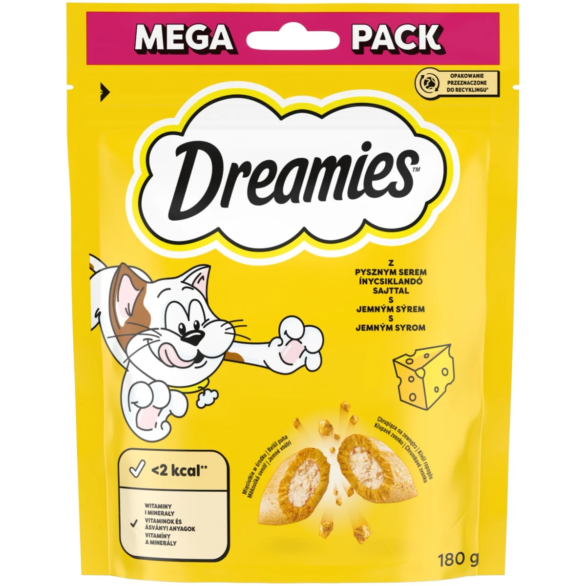 DREAMIES chrumkavá pochúťka so sýrom 1×180g, krmivo so syrom