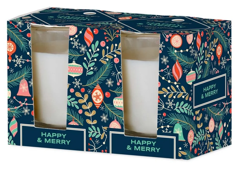 Emocio Sklo 52×65 mm 2 ks v krabičke Happy & Merry - Forest Breeze, vonná sviečka 1×2 ks, vonné sviečky