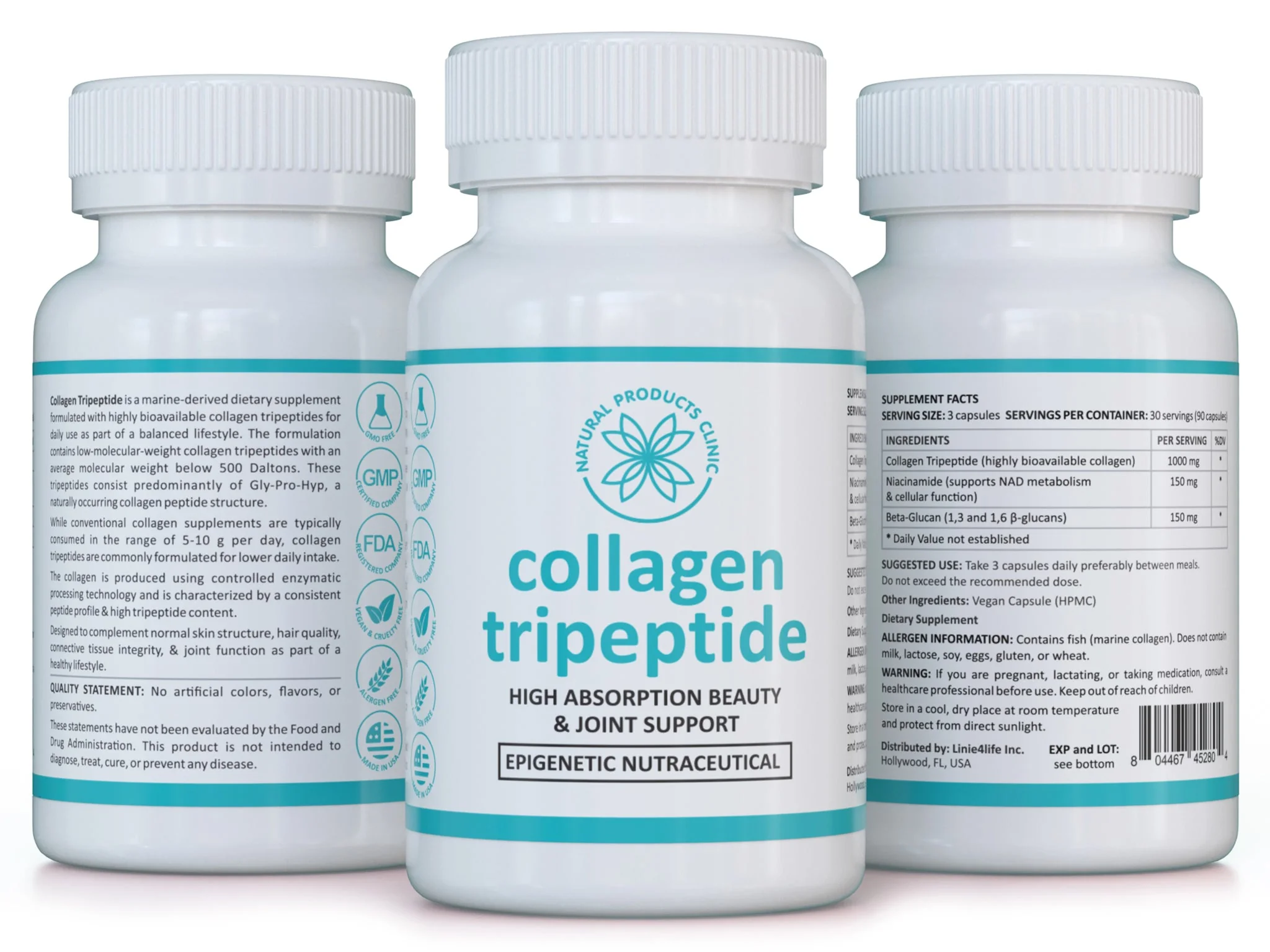 NPC Collagen Tripeptide Podpora pokožky a kĺbov 90 kapsúl, kolagén