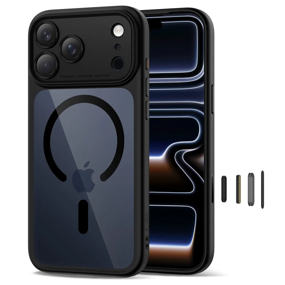 Tech-Protect MagPeak MagSafe CC kryt na iPhone 17 Pro, čierny