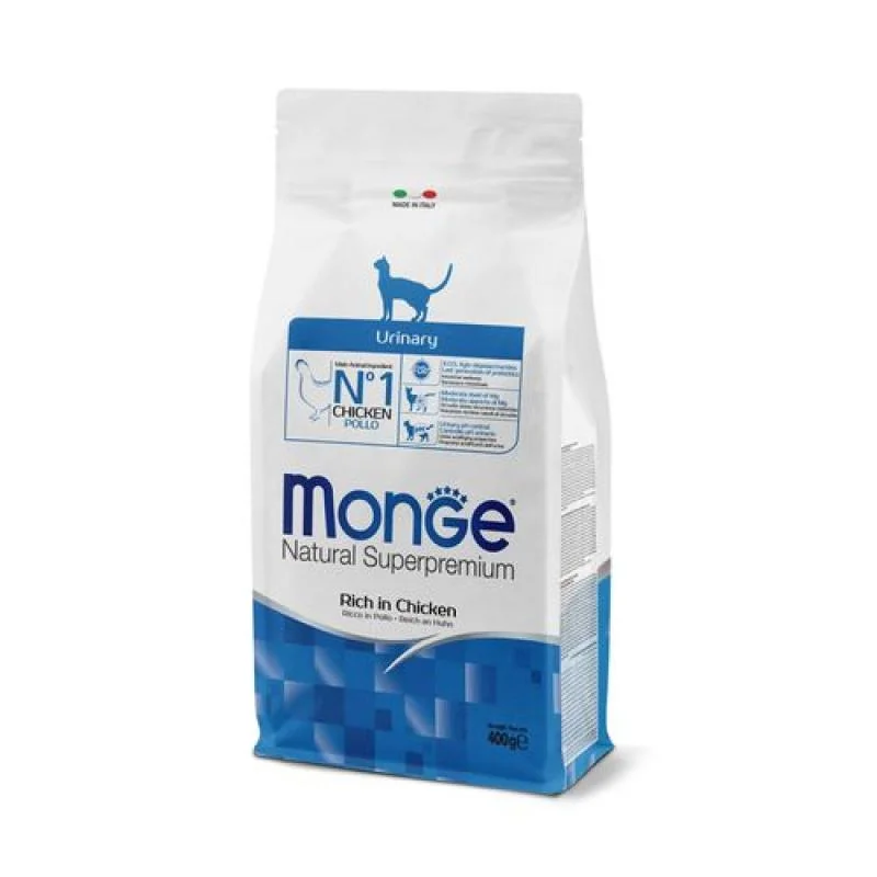 MONGE Natural Superpremium Urinary 400g suché krmivo pre dospelé mačky pre zdravé močové cesty