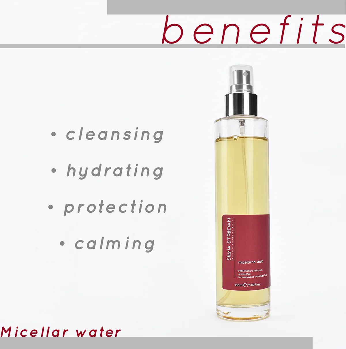 Micelárna voda, 150ml - exkluzívna beauty-fermentovaná kozmetika, slovenský výrobok