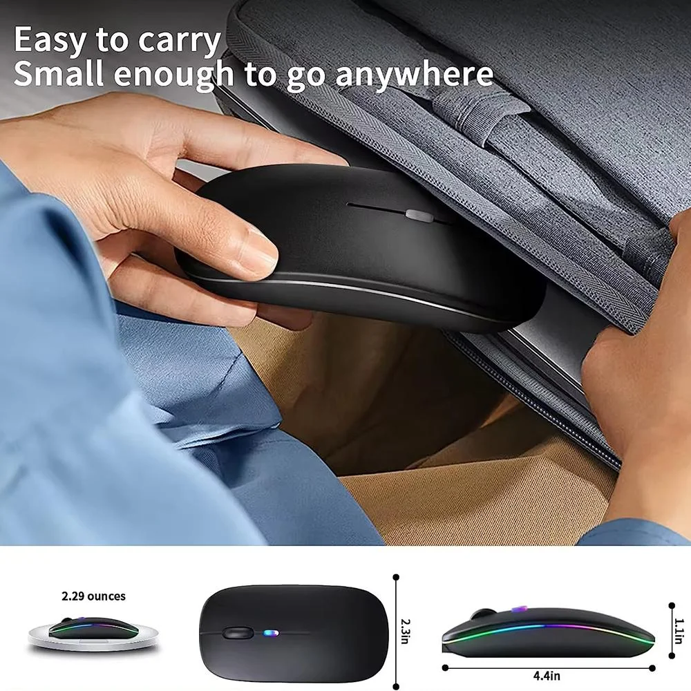 Bezdrôtová myš s RGB podsvietením 1600 DPI, Bluetooth 5.2