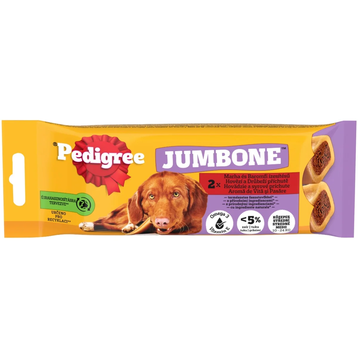 PEDIGREE pochúťka Jumbone Medium s hovädzím 180g 1×180 g, pochúťka pre psy