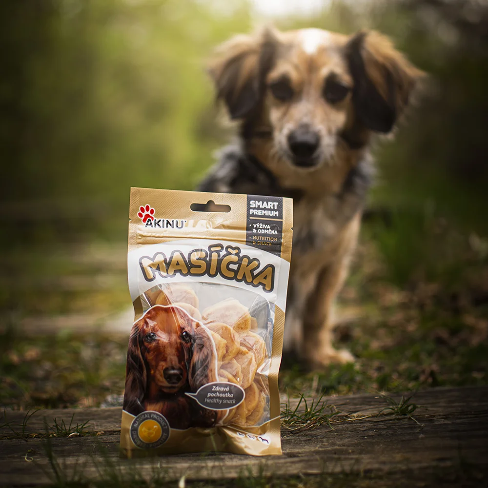 Akinu MASÍČKA Kuracie chipsy pre psov 8 x 75 g