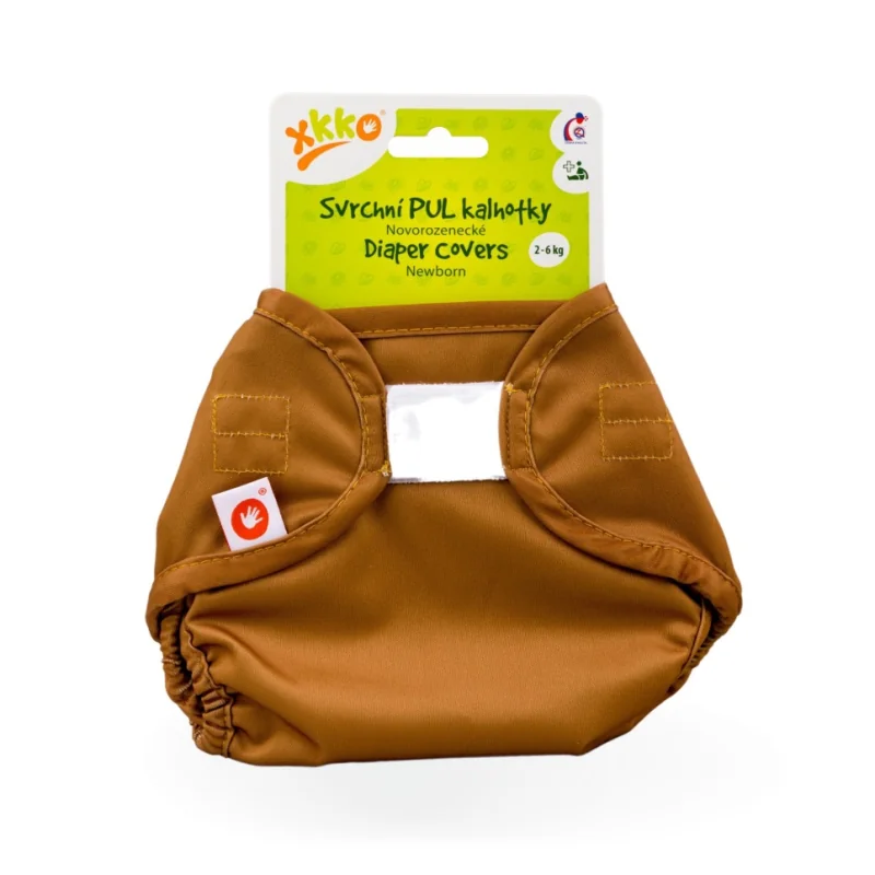 XKKO Vrchné plienkové nohavičky Newborn - Honey Mustard PULDCNB18