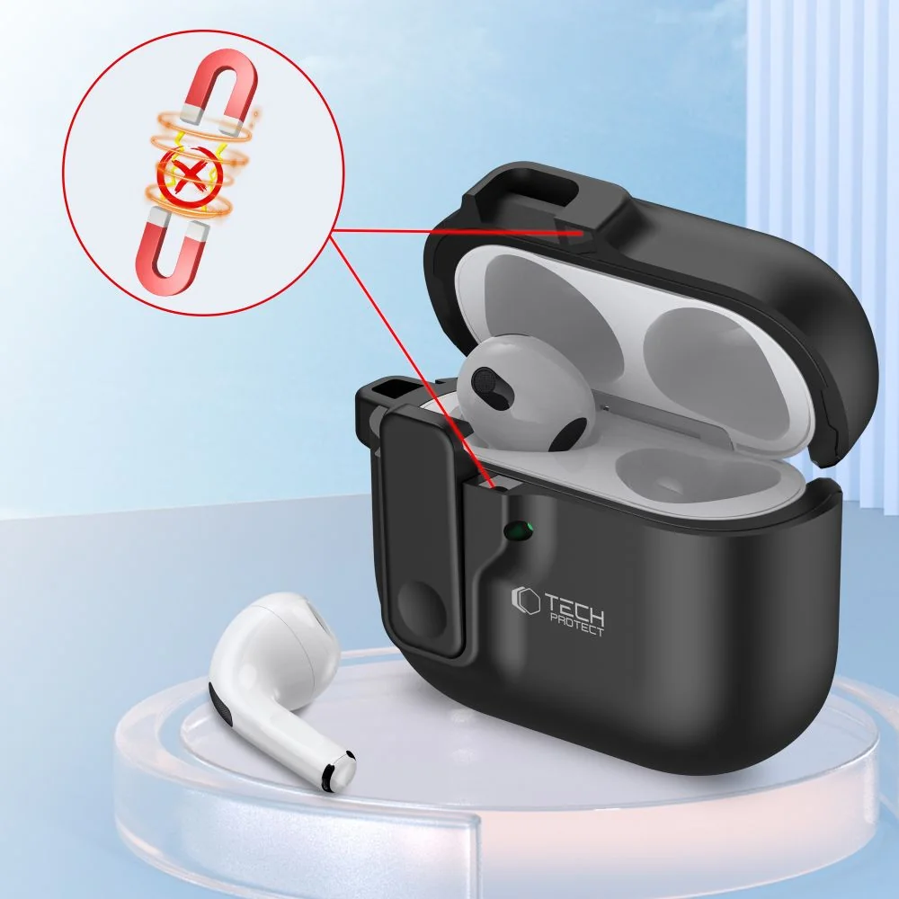 Tech-Protect Slim Hook puzdro na Apple AirPods 4, čierne