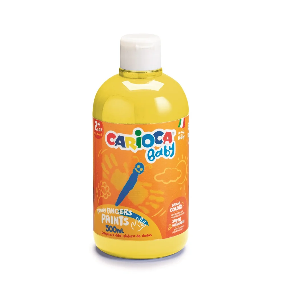 Prstová farba Baby Carioca 500ml žltá-CARIOCA