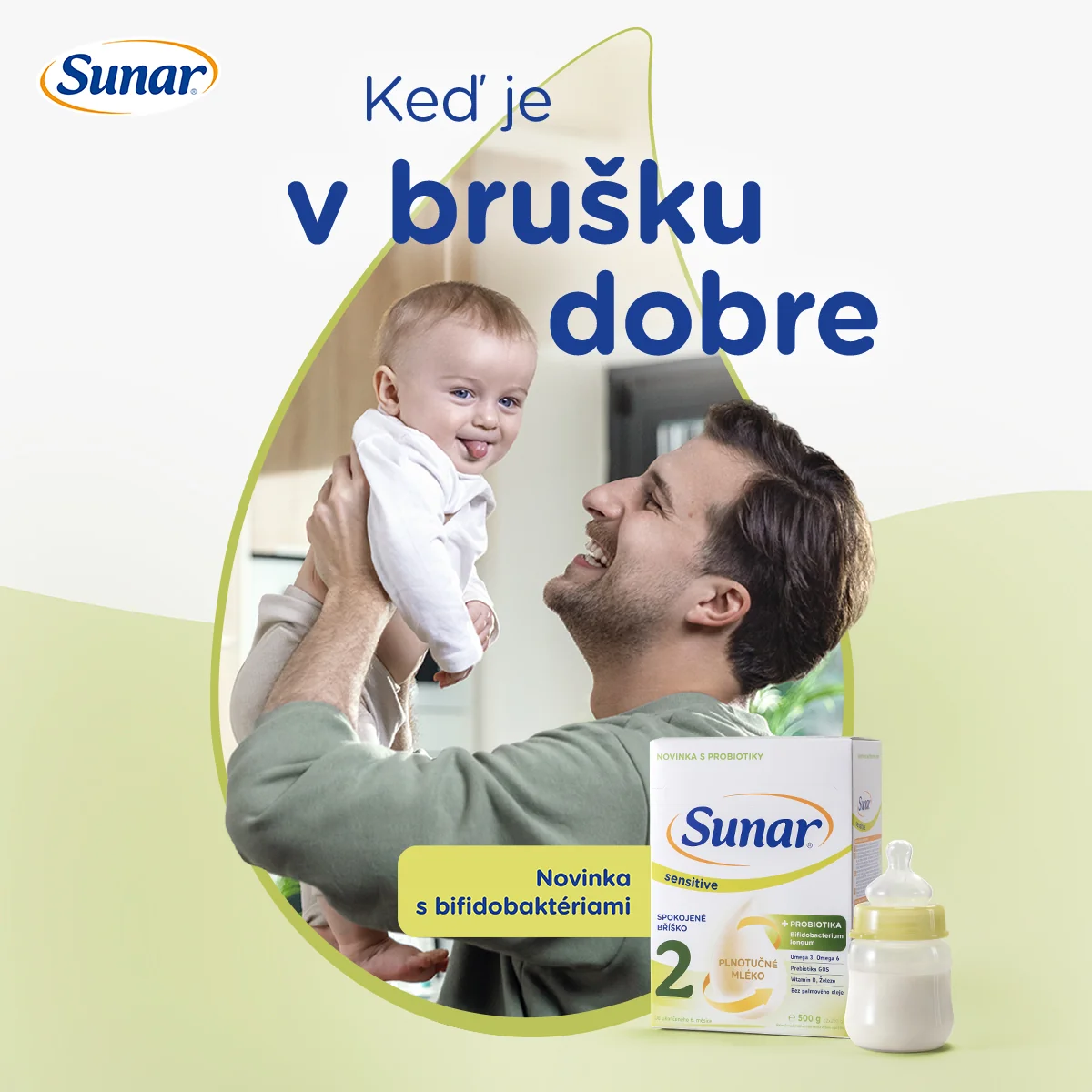 Sunar Sensitive 1,  počiatočné dojčenské mlieko 500 g 1 x 500 g, dojčenská výživa pre dojčatá od narodenia