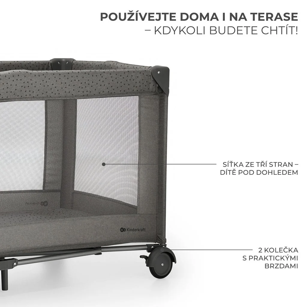 Postieľka cestovná Joy 2 Dark grey
