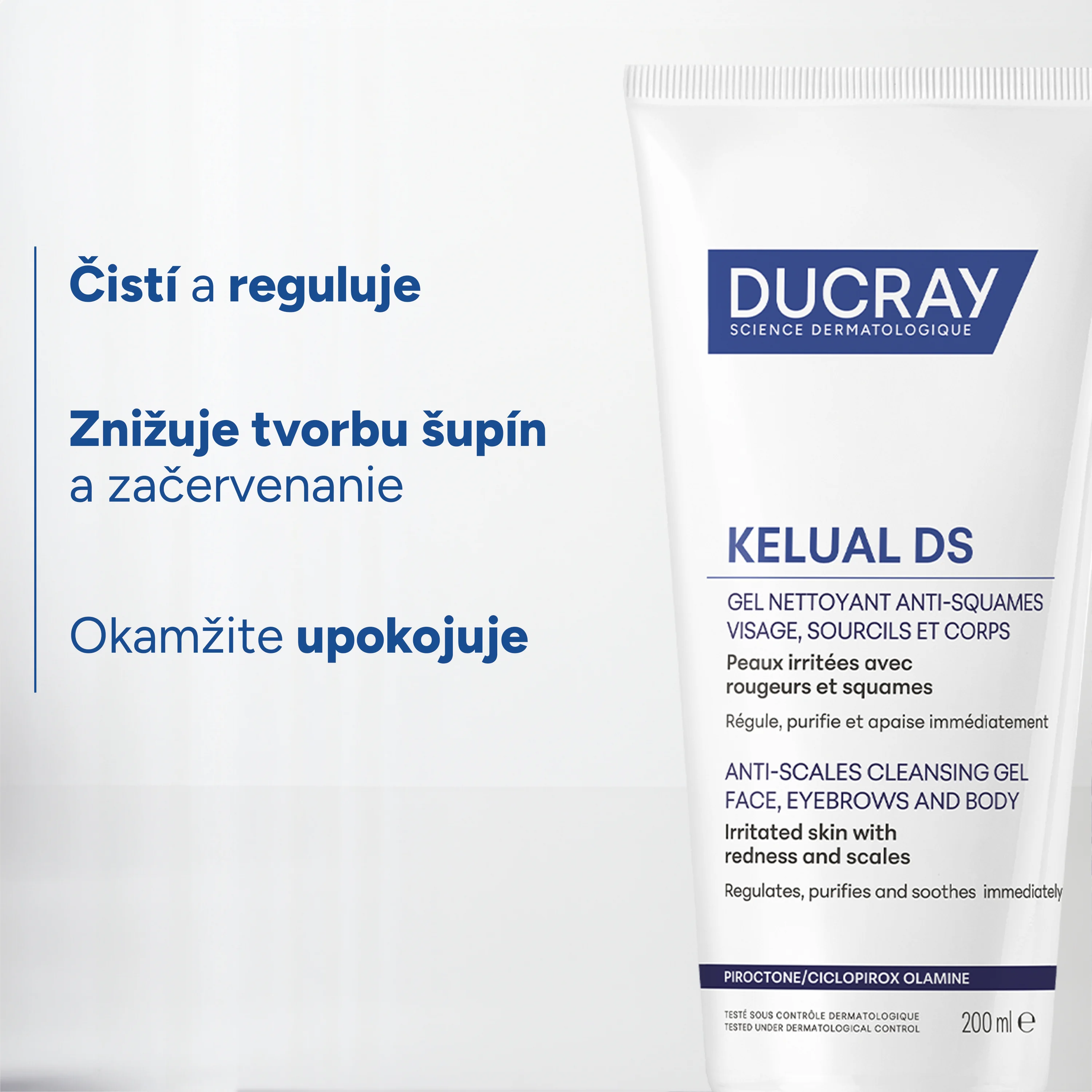 Ducray Kelual DS Čistiaci gél 1×200 ml, čistiaci gél