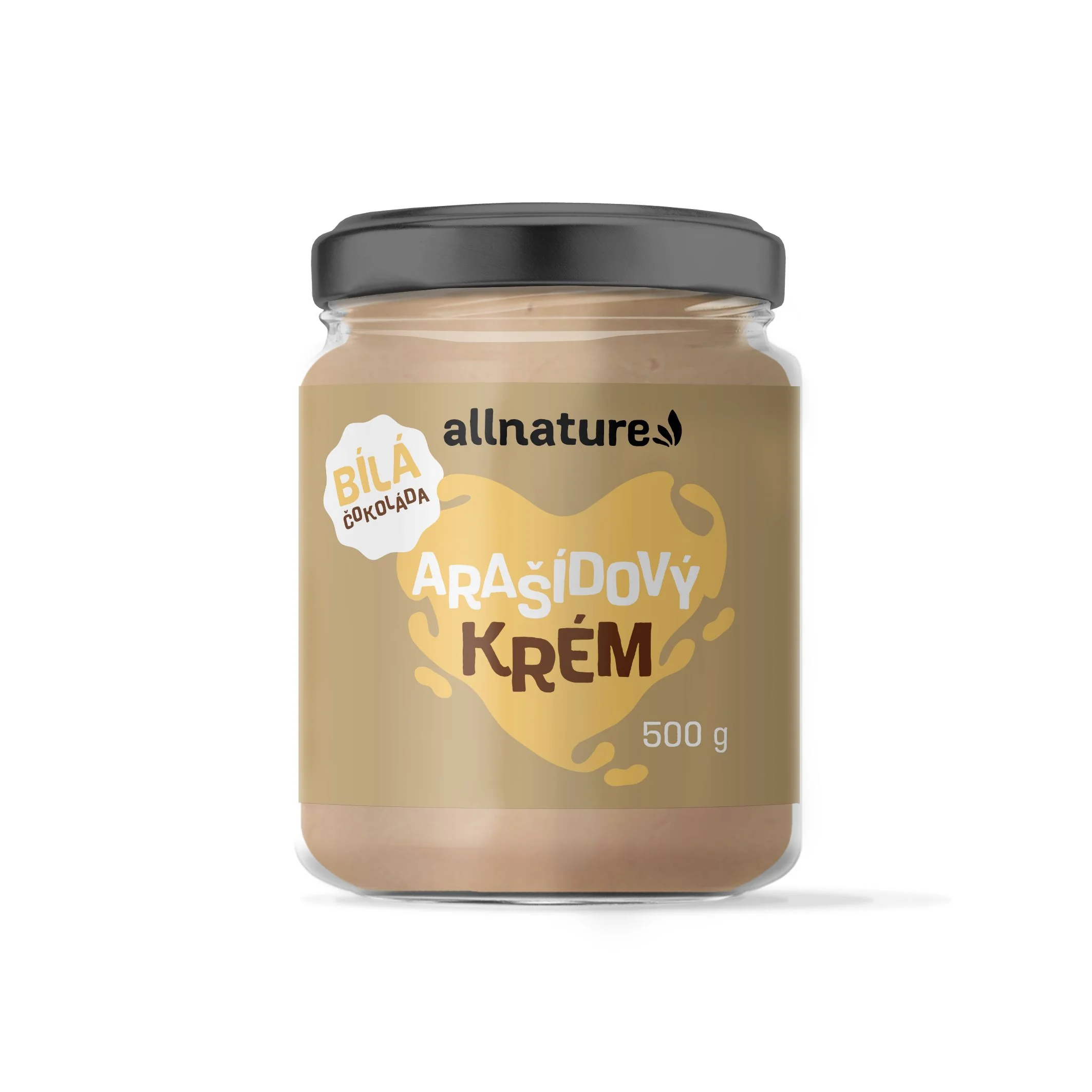 Allnature Arašidový Krém S Bielou Čokoládou 500g 1×500 g, arašidový krém s bielou čokoládou