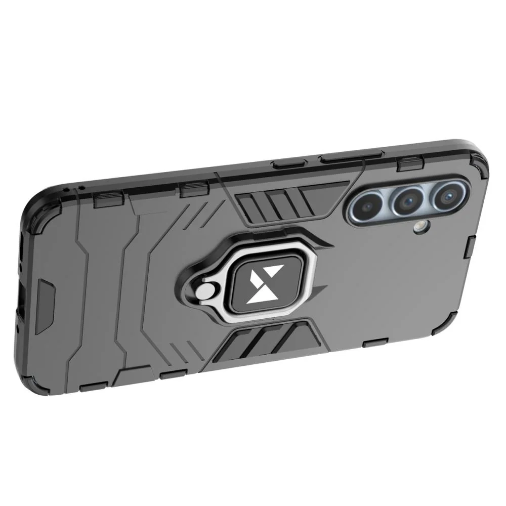 MG Ring Armor kryt na Samsung Galaxy A34 5G, čierny Odolný kryt s držiakom