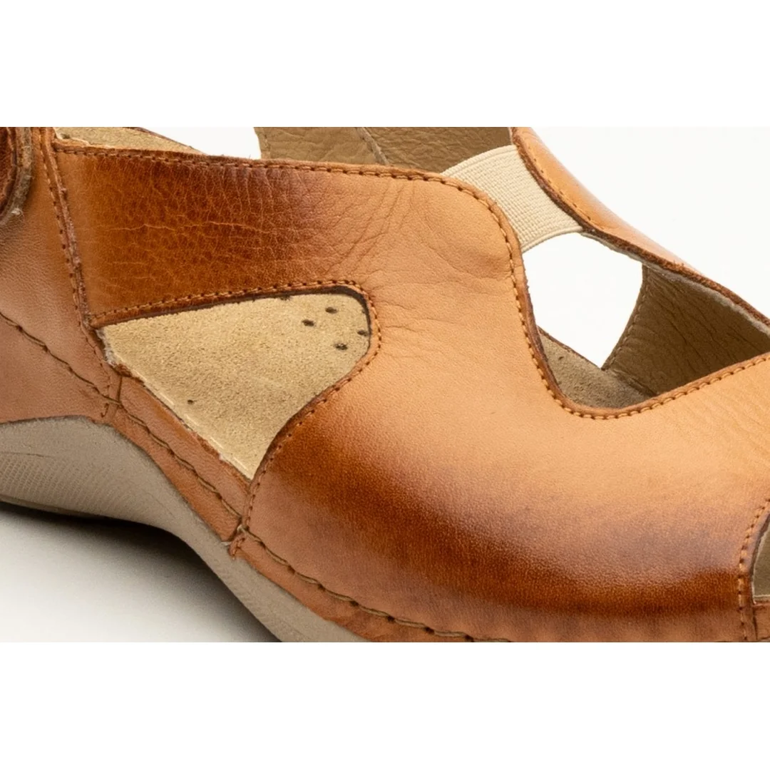 924 Zdravotne celokožené sandále 40 - 25,5cm, béžová, 4,5 cm