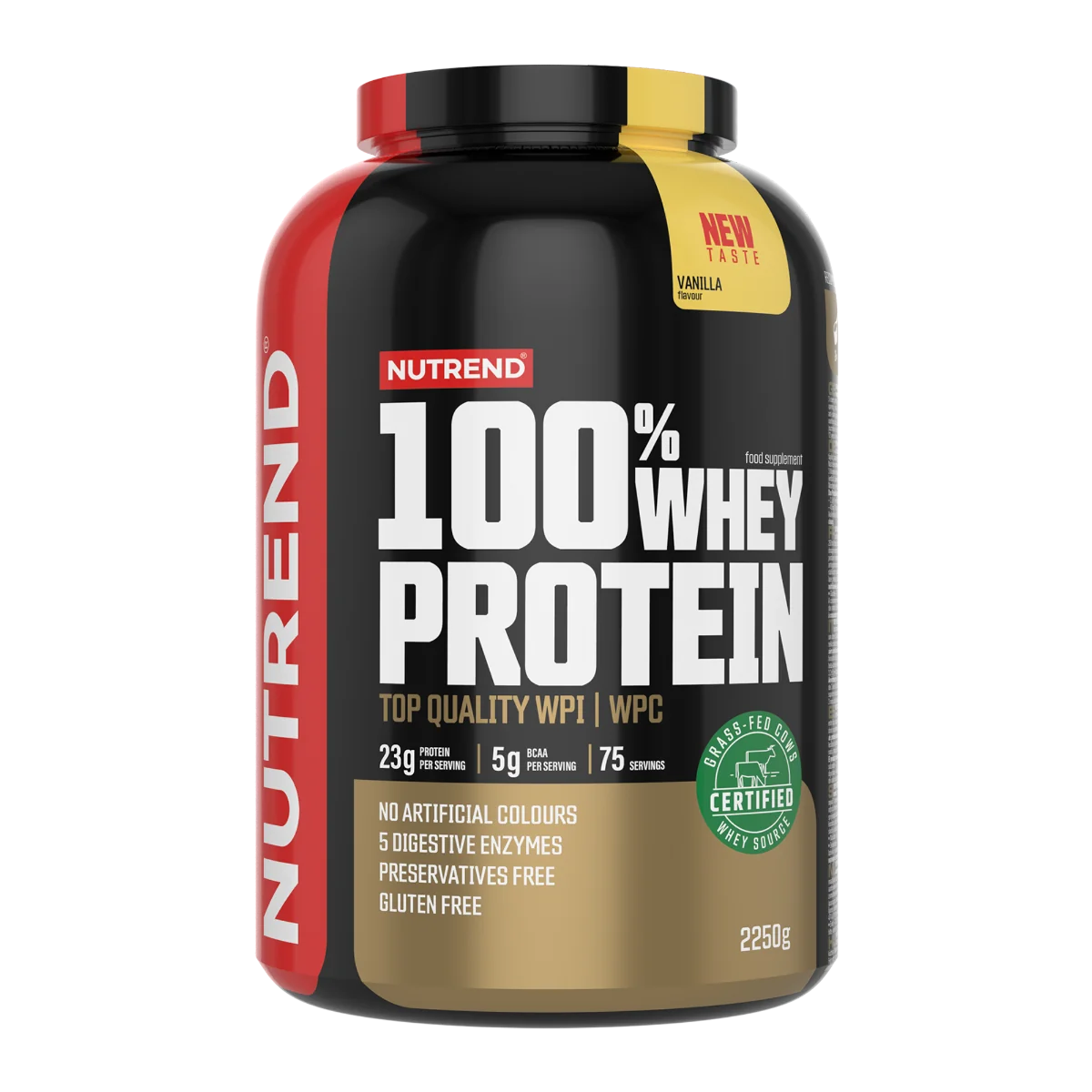 NUTREND 100% WHEY PROTEIN 1×2250 g, vanilkový proteín