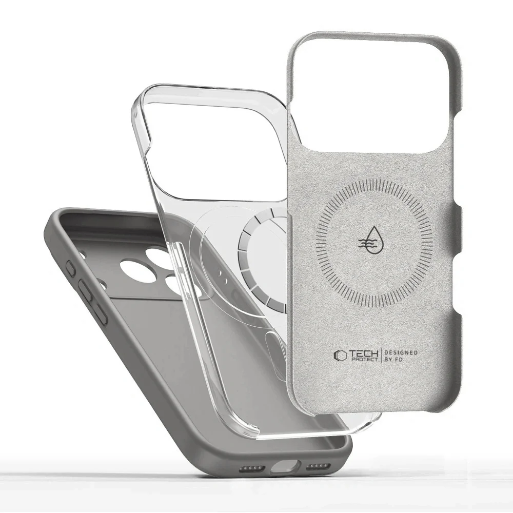 Tech-Protect Silicone MagSafe kryt na iPhone 17 Pro Max, šedý