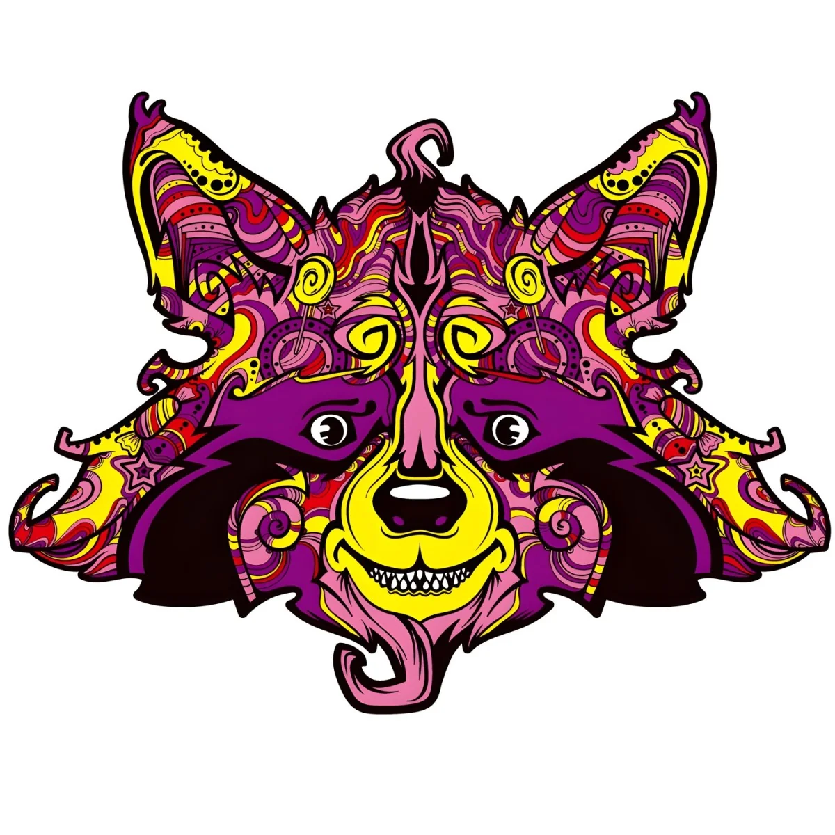 Drevené puzzle Raccoon 140 dielikov, veľkosť M