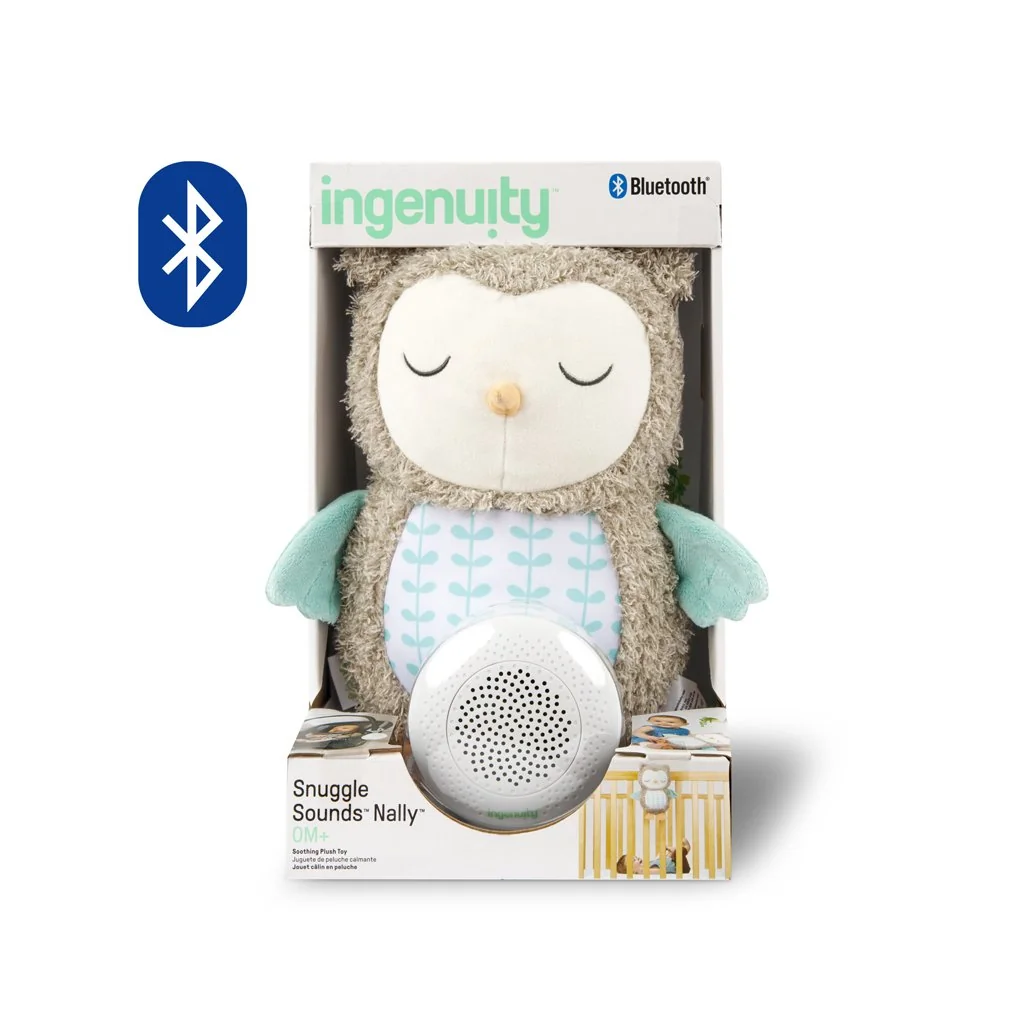 Uspávačik plyšový hudobný sova Nally™ s bluetooth 0m+