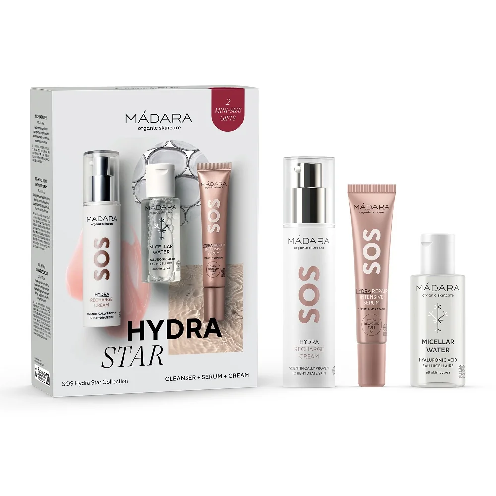 Mádara SOS Hydra Star Collection, Súprava Pre Suchú A Dehydratovanú Pleť 1×1 set, sada pre suchú, dehydrovanú a namáhanú pokožku