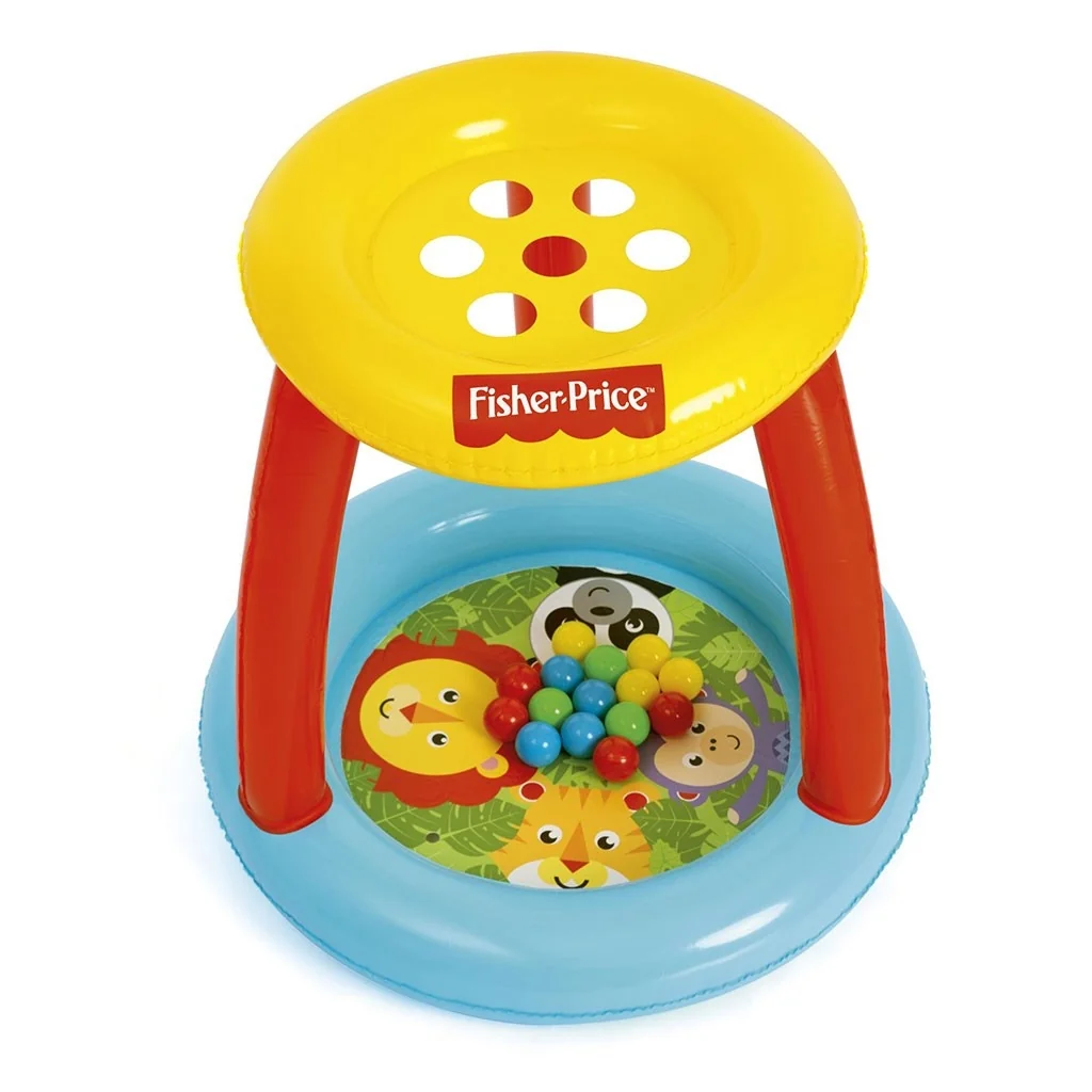 Detské nafukovacie hracie centrum s otvormi na lopty Fisher Price ,