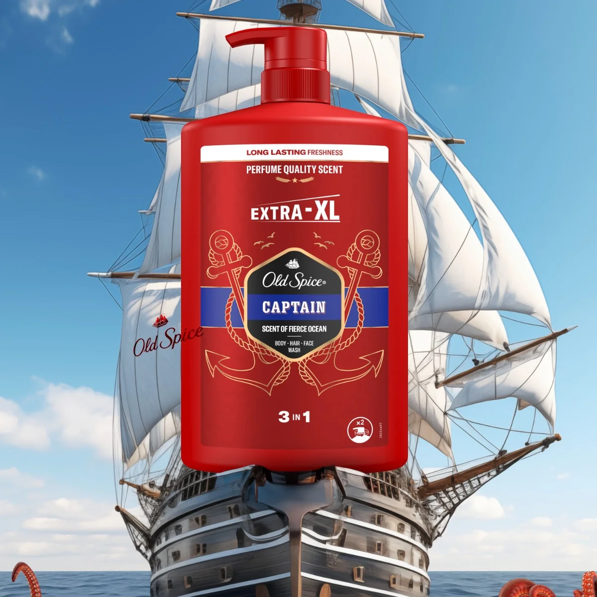 Old Spice SG 1l Captain 1×1000 ml, pánsky šampón a sprchový gél