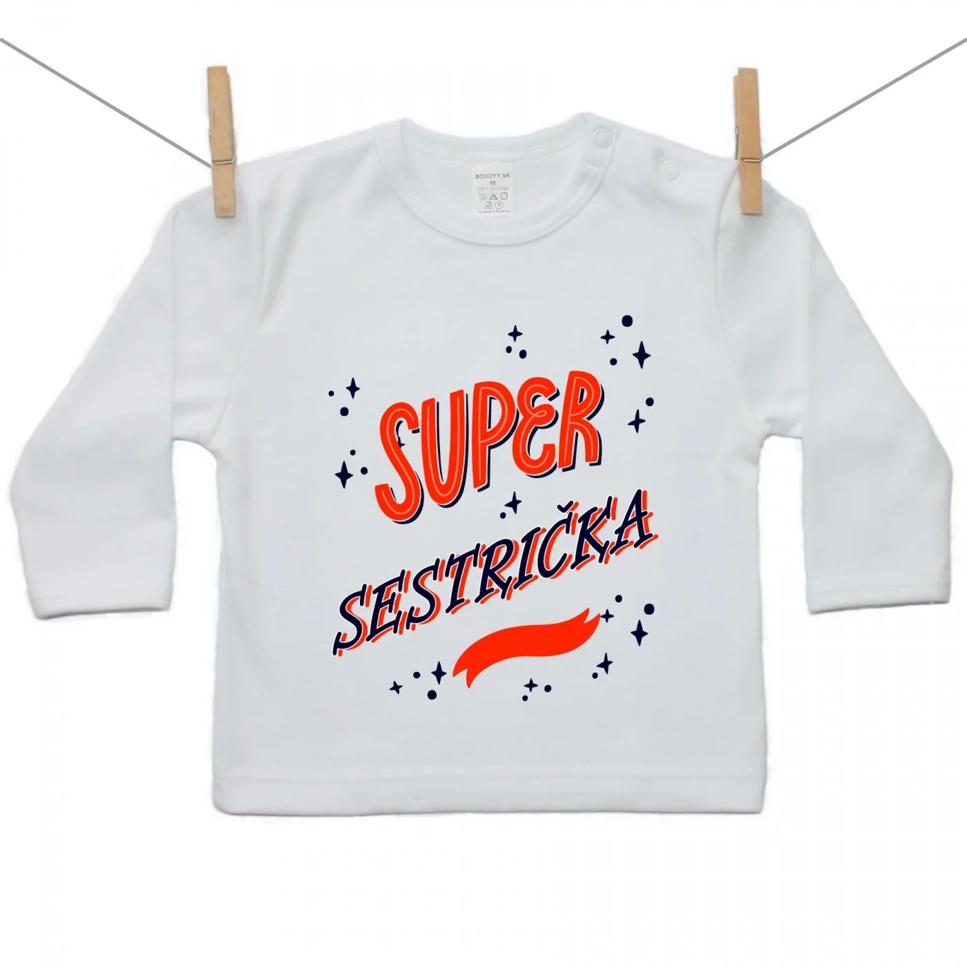 Boodyy Tričko s dlhým rukávom Super sestrička Veľkosť: 110