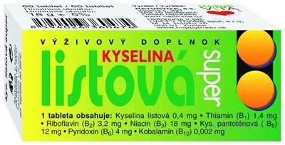 NATURVITA KYSELINA listová super 1×60 ks, výživový doplnok