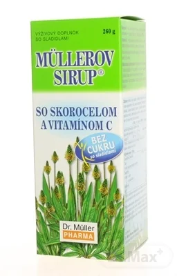 MÜLLEROV SIRUP SO SKOROCELOM A VIT. C 1×260 g, výživový doplnok
