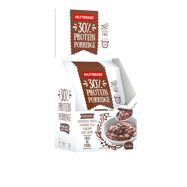 Nutrend PROTEIN PORRIDGE, čokoláda 5×50 g, proteínová ovsená kaša